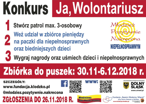 Konkurs ja wolontariusz plakat