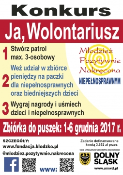 Konkurs ja wolontariusz plakat