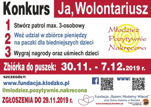 Konkurs ja wolontariusz plakat 2019